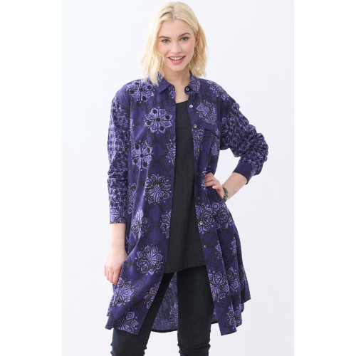 Rima Oversized Button-Down Long Shirt - Mystic purple Rima Oversized Button-Down Long Shirt - Mystic purple